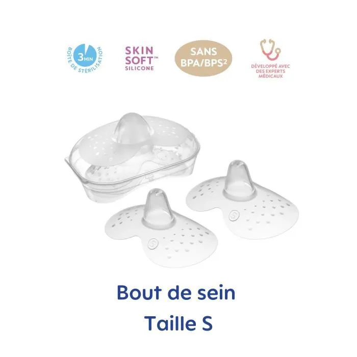Mam Punta Mamaria Silicona Talla S - Juego de 2 en Caja de Esterilización - Transparente