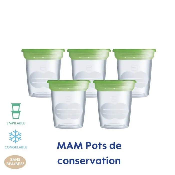 Mam Recipientes de Almacenamiento 120ml - Pack de 5 - Transparente