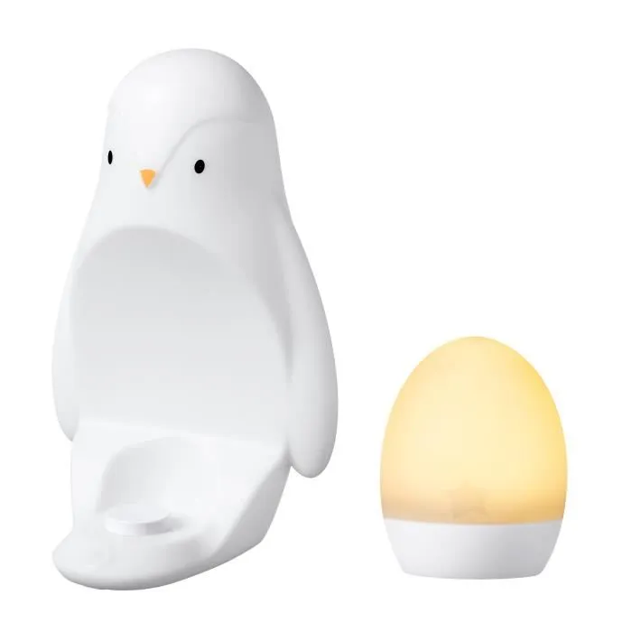 THE GRO COMPANY Grobrite Luz Nocturna Portátil 2 en 1 para Bebés y Niños - Lámpara Quitamiedos con Forma de Pingüino