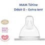 Mam Tetina Flujo 0 Extra Slow - Silicona Anatómica para Recién Nacidos, Suave y Flexible, Ideal para Leche Materna