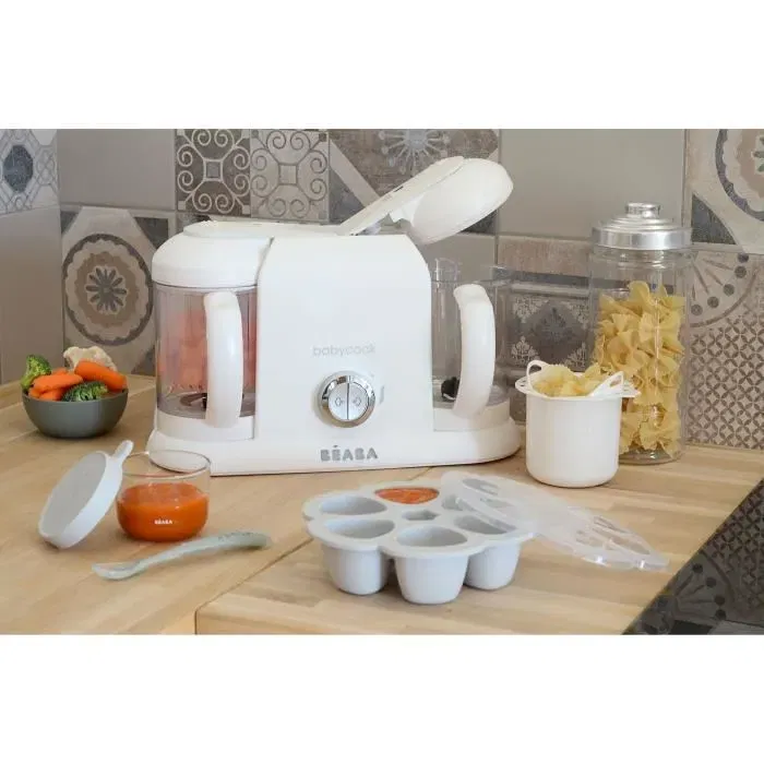 Beaba Babycook Duo Robot de Cocina para Bebé 4 en 1 Blanco y Plata