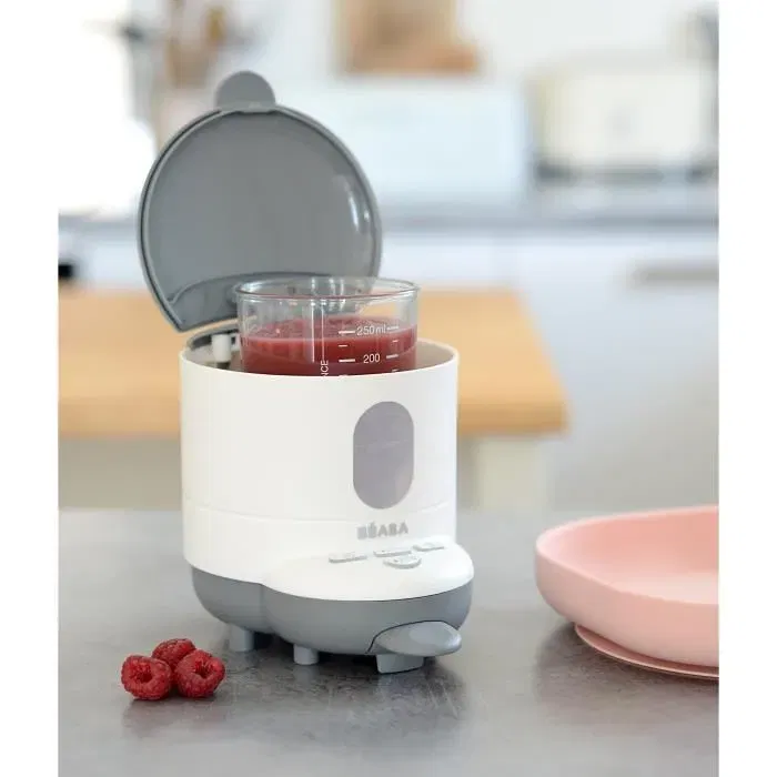 Beaba Bib'expresso Nuevo Blanco/Gris Calentador de Biberones y Comida con Función Baño María
