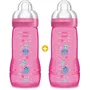 Biberón colorido MAM Easy Active 2nd Age - 330ml - a partir de 6 meses - Flow Teat X - Juego de 2 - Niña