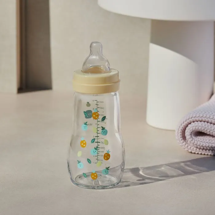 Mam Biberón de Vidrio 260 ml - 0 a 6 Meses - Tetina Flow 2 - Blanco