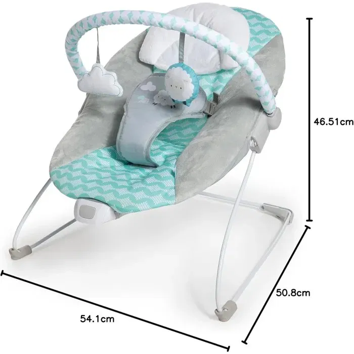 Ingenuity Ity Deckchair Bouncity Bounce, Vibraciones Calmantes, Arco de Juego con 2 Juguetes, Extraíble y Lavable a Máquina - Goji