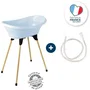 Thermobaby Kit de Baño VASCO Fleur Bleue: Bañera + Pies + Manguera de Desagüe