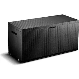 TOOD Baúl de almacenamiento de resina 350 L Gris antracita 120 x 52 x 60 cm