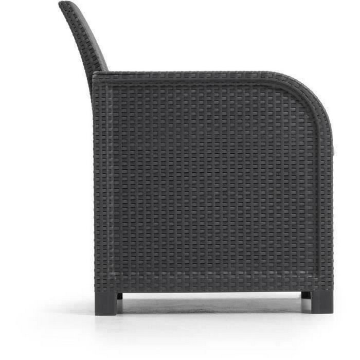 ALLIBERT by KETER Sillón SanRemo imitación ratán tejido gris grafito