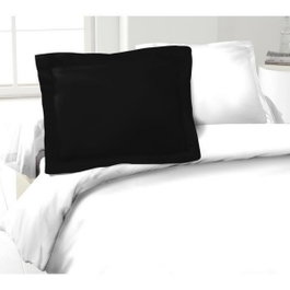 Lovely Home Juego de 2 fundas de almohada 100% algodón 50x70 cm - Negro