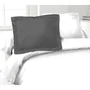 Lovely Home Juego de 2 fundas de almohada 100% Algodón Gris Oscuro 50x70 cm