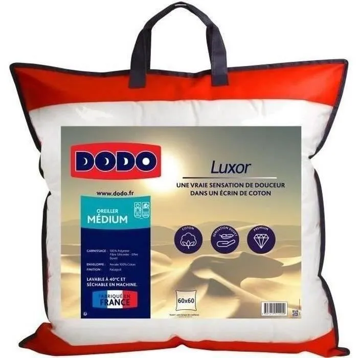 DODO Almohada Luxor 60x60 cm 100% Algodón Efecto Plumón