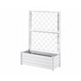 Stefanplast Caja de flores rectangular con enrejado - Acabado en madera - Blanco
