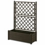Stefanplast Caja de flores rectangular con enrejado con acabado en madera - Moka
