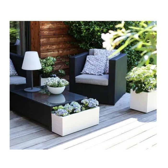 Eda Jardinera de Plástico Graphit Up Ceruse Blanco 57 L