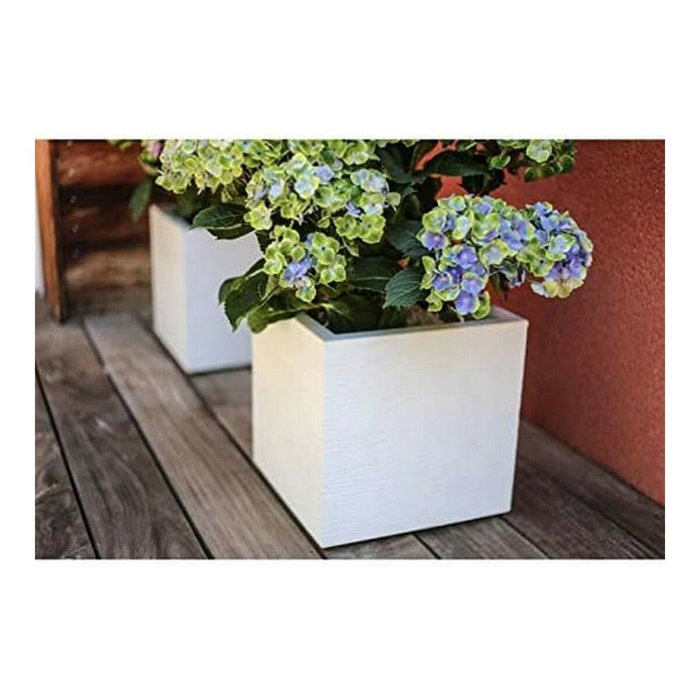 Eda Caja de flores cuadrada Graphit Up 21 L - Blanco encalado Eda Caja de flores cuadrada Graphit Up 21 L - Blanco encalado
