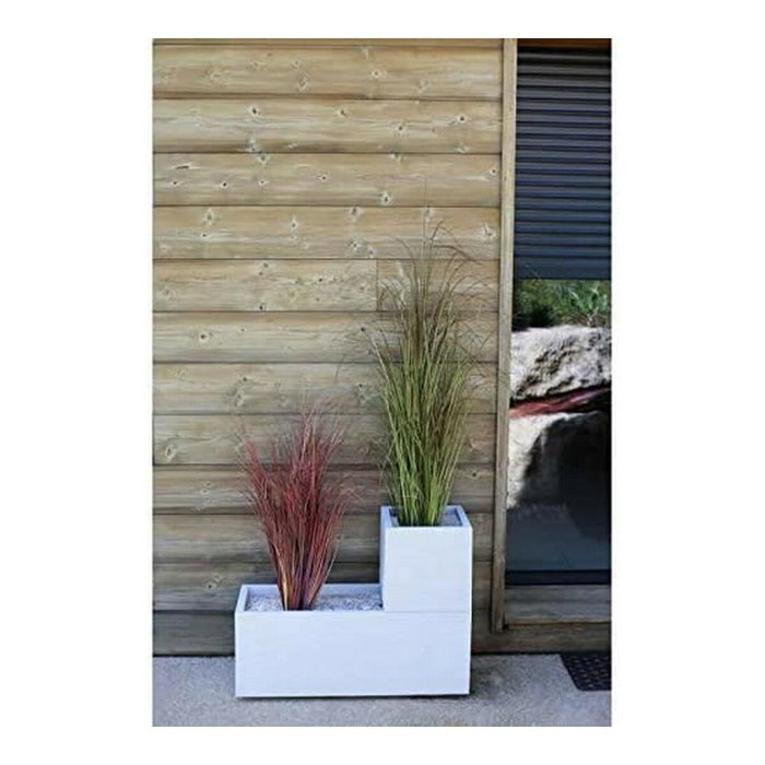 Eda Caja de flores cuadrada Graphit Up 21 L - Blanco encalado Eda Caja de flores cuadrada Graphit Up 21 L - Blanco encalado
