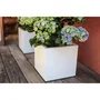 Eda Graphit Up Caja de flores cuadrada 21 L - 29.5 x 29.5 x 29.5 cm - Cerusie blanco