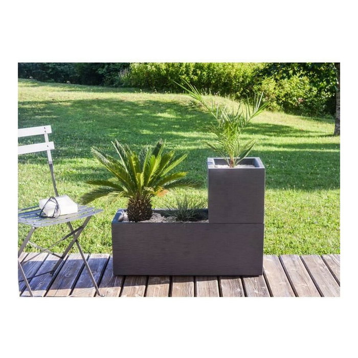 Eda Caja de Flores Cuadrada Graphit Up Gris Antracita 21 L