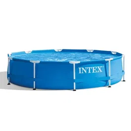 Intex Piscina Redonda Desmontable Metal Frame 305x76 cm (3.05m) con Depuradora de Cartucho, Capacidad 4485 Litros