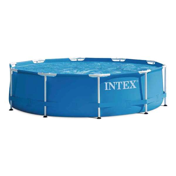 Intex Piscina Redonda Desmontable Metal Frame 305x76 cm (3.05m) con Depuradora de Cartucho, Capacidad 4485 Litros
