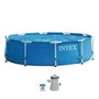 Intex Piscina Redonda Desmontable Metal Frame 305x76 cm (3.05m) con Depuradora de Cartucho, Capacidad 4485 Litros