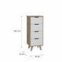 Aucune Cómoda VANKKA con 4 cajones Roble y Blanco