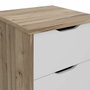 Aucune Cómoda VANKKA con 4 cajones Roble y Blanco