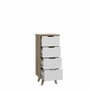 Aucune Cómoda VANKKA con 4 cajones Roble y Blanco