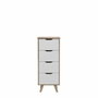 Aucune Cómoda VANKKA con 4 cajones Roble y Blanco