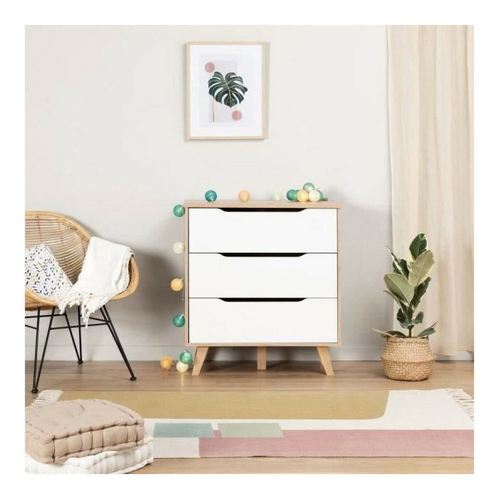 FINLANDEK Cajonera VANKKA Escandinava Roble Blanco Mate FINLANDEK Cajonera VANKKA Escandinava Roble Blanco Mate