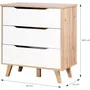 FINLANDEK Cajonera VANKKA Escandinava Roble Blanco Mate 80x42x42 cm 3 Cajones Madera