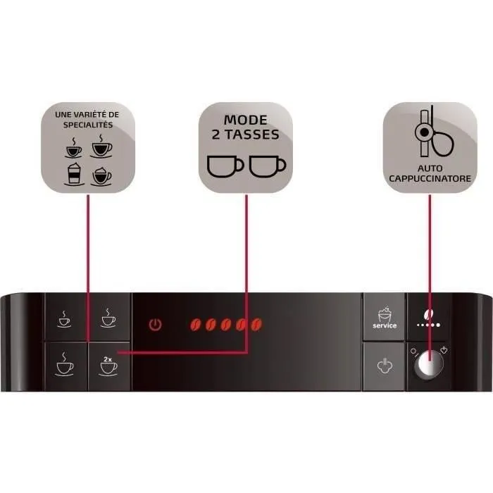 Melitta F530-102 Passione Cafetera Automática, Negro - 5 Concentraciones de Café, 5 Ajustes Molinillo Acero, Depósito 1.2L