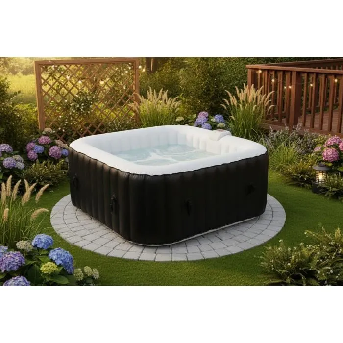 Spa Hinchable Sunspa Cuadrado Negro 4 personas (155 x 155 x 65 cm)