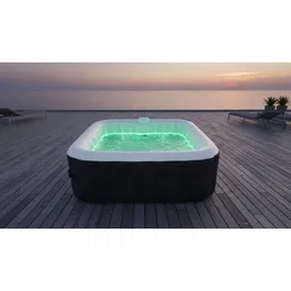Sunspa Spa Hinchable Cuadrado para 6 Plazas con Tira LED