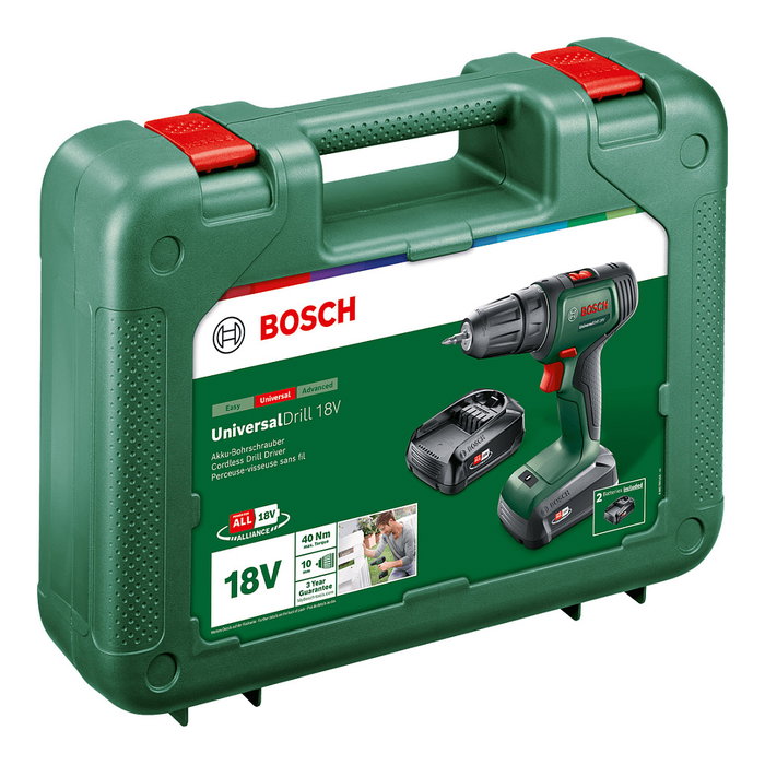 Bosch UniversalDrill 18V con 2 baterías de 1,5 Ah