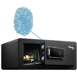 Master Lock LX110BEURHRO Caja Fuerte Biométrica para Proteger Objetos de Valor, Negro, 19,5 x 43 x 37 cm
