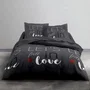 Today Love Juego de Cama 100% Algodón 57 hilos/cm² - Funda Nórdica 240x260 cm y 2 Fundas Almohada 65x65 cm - Estampado Gris