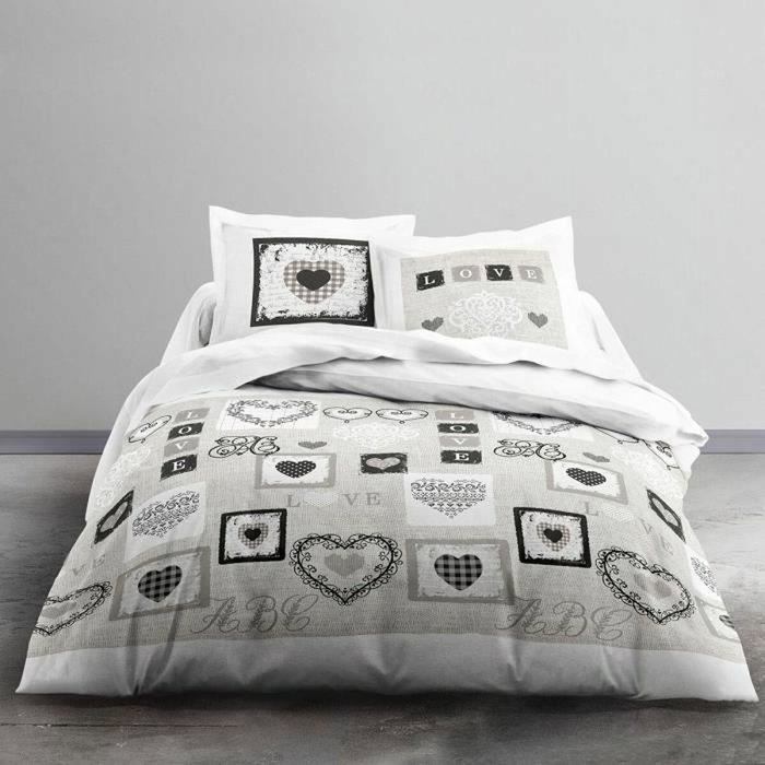 Today Juego de Cama Eden White Print para 2 Personas de Algodón, 240x260 cm