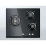 Whirlpool AKT404NB Cocina de Gas con 3 Quemadores y 6350W de Potencia, Revestimiento de Vidrio Templado Negro
