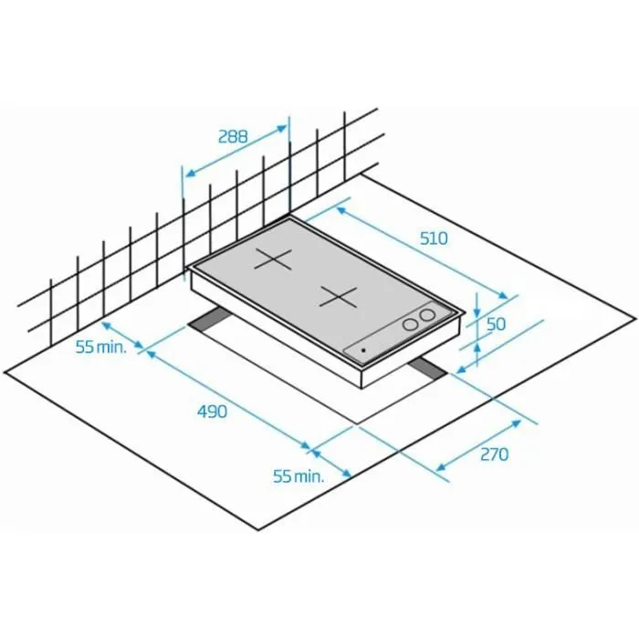 Beko HDMI32400DT Placa de inducción Domino 2 fuegos 30 cm