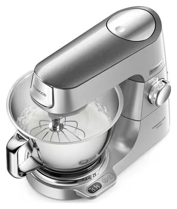 Kenwood KVC85.124SI Chef Baker - Robot pastelero multifunción - Plata - 2 cuencos (5L y 3.5L) - 1200W - Báscula 6kg de capacidad integrada