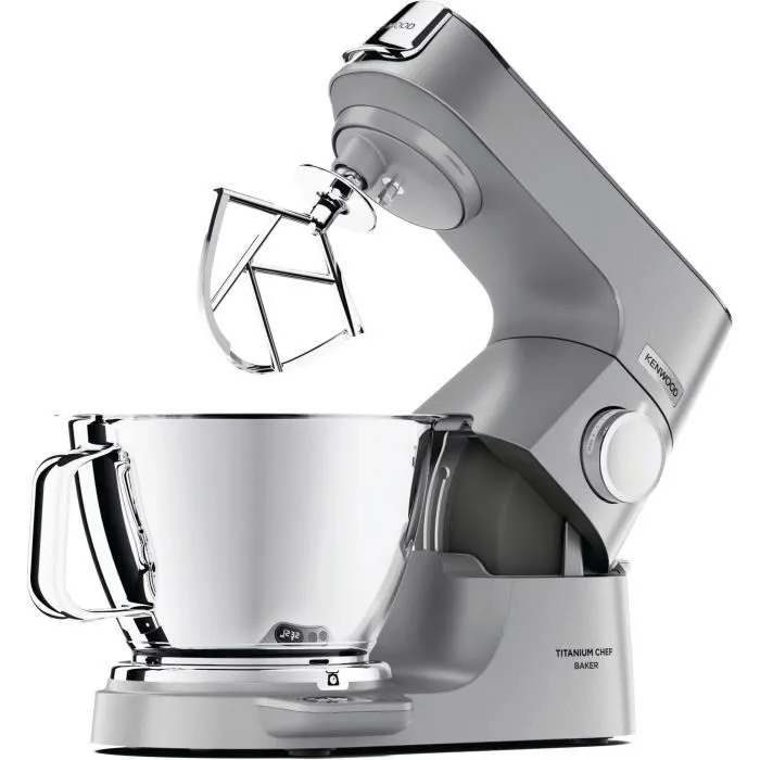 Kenwood KVC85.124SI Robot Pastelero Multifunción Chef Baker 1200W con Báscula Integrada 6kg y 2 Cuencos 5L y 3.5L - Plata