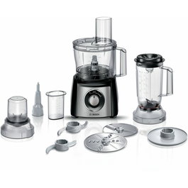 Bosch MultiTalent 3 Robot de Cocina - Procesador de Alimentos, Color Negro Acero Inoxidable, MCM3501M
