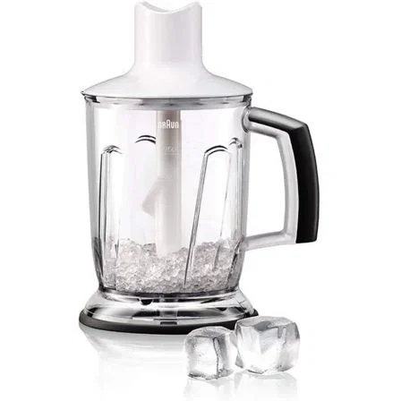 Braun Batidora de mano MQ3045WH con 2 picadores, tecnología PowerBell Plus y Splash Control - Blanco y azul