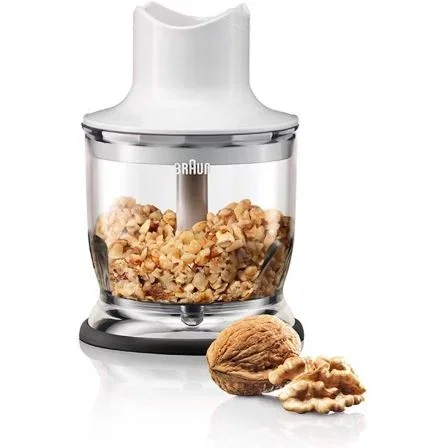 Braun Batidora de mano MQ3045WH con 2 picadores, tecnología PowerBell Plus y Splash Control - Blanco y azul