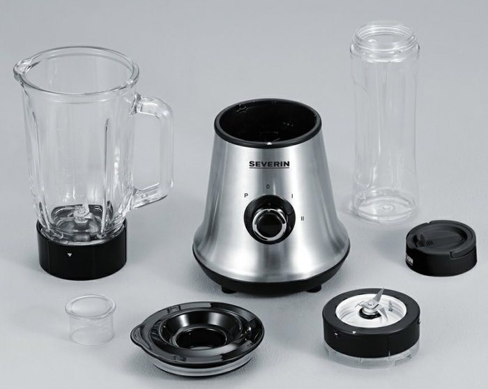 Severin SM3737 Batidora clásica con extractor de nutrientes Mix & Go - Acero inoxidable