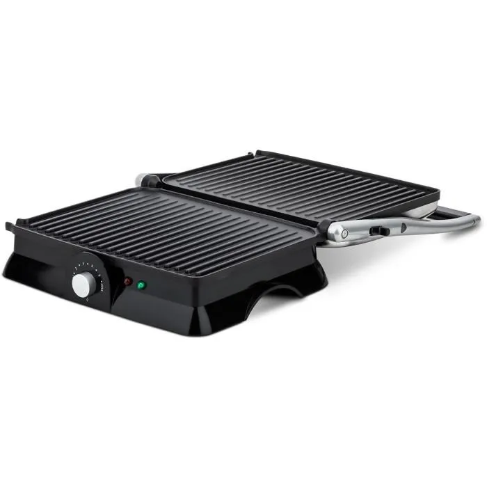 Hkoenig Plancha Eléctrica para Carne GR20 - 2000W, Acero Inoxidable y Negro