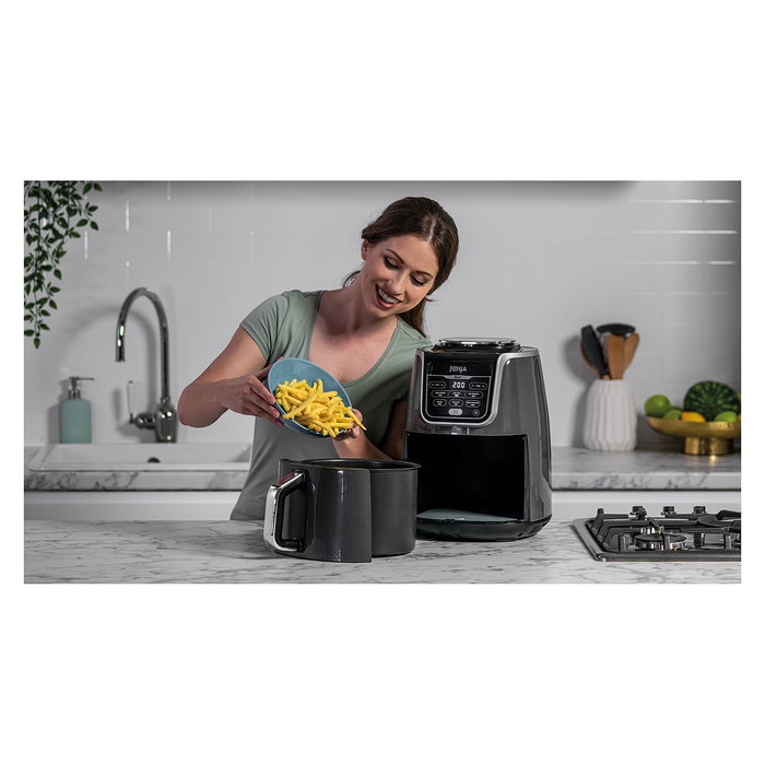 Ninja AF160EU MAX Freidora de Aire Caliente 5.2L 1750W, 1Kg Capacidad, 6 Programas, Gris