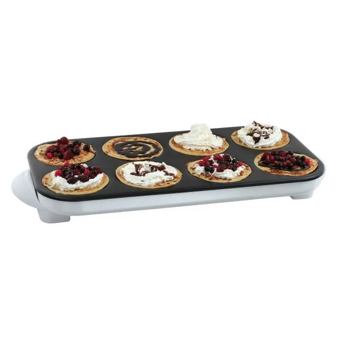 Livoo DOC186 Crepiere Eléctrica Maxi Crepes Party para 8 Personas - 1500W - Blanco