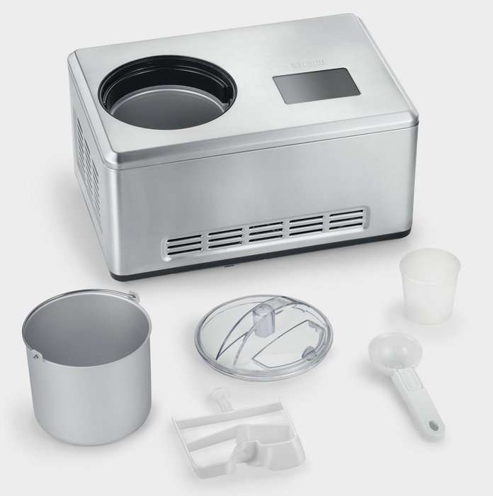 Severin EZ 7405 Máquina de helados y yogur 2 en 1 en acero inoxidable cepillado